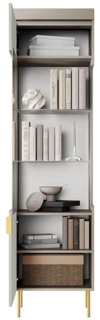 Witryna do salonu Sentia 1D - kaszmir / złoty