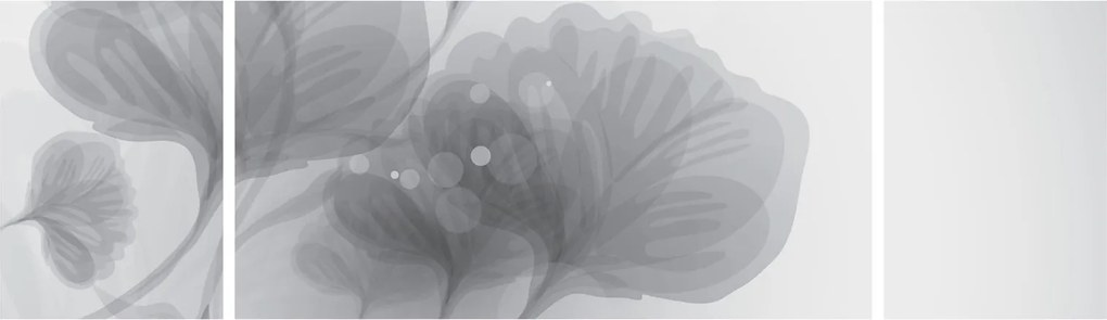Obraz kwiatów w odcieniach szarości (170x50 cm)