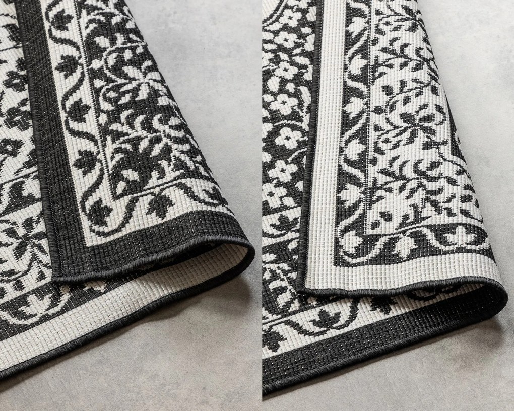 Dywan dwustronny zewnętrzny Gemini Alladyn czarno-kremowy 160 cm x 230 cm