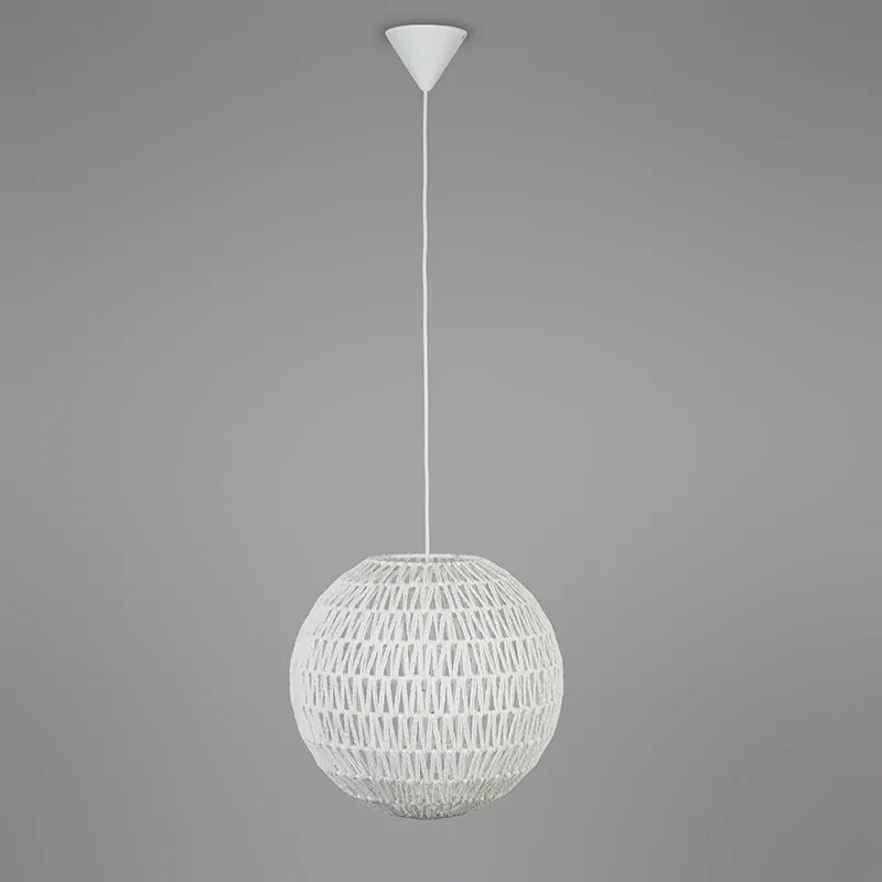 Lampa wisząca Retro biała 40 cm - Lina Ball 40Designerski Oswietlenie wewnetrzne