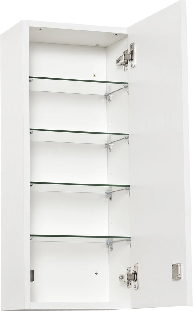 Szafka ścienna Kleankin z regulowanymi półkami, biała płyta wiórowa E1, zamykana na klucz, 30x20x70 cm | Aosom PL