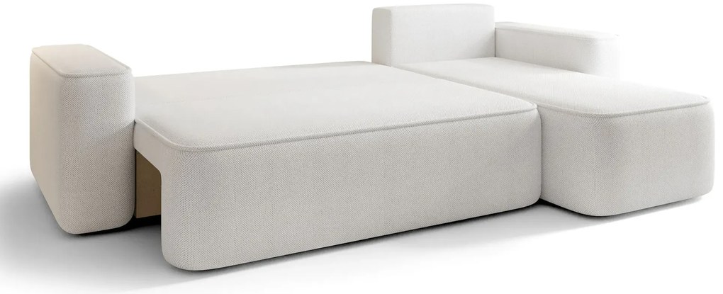 Jasnoszary narożnik tapicerowany tkaniną boucle S0-C28