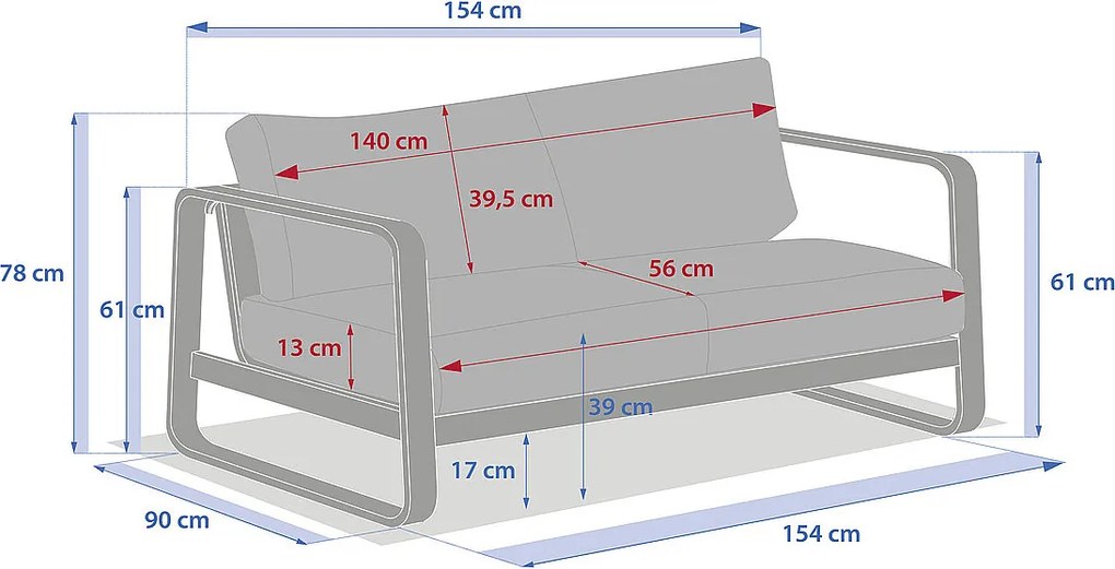 Zestaw aluminiowy ISABELLA dla 7 osób (oliwkowy)