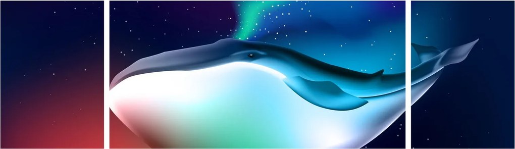 Obraz - Wieloryb w kosmosie (170x50 cm)