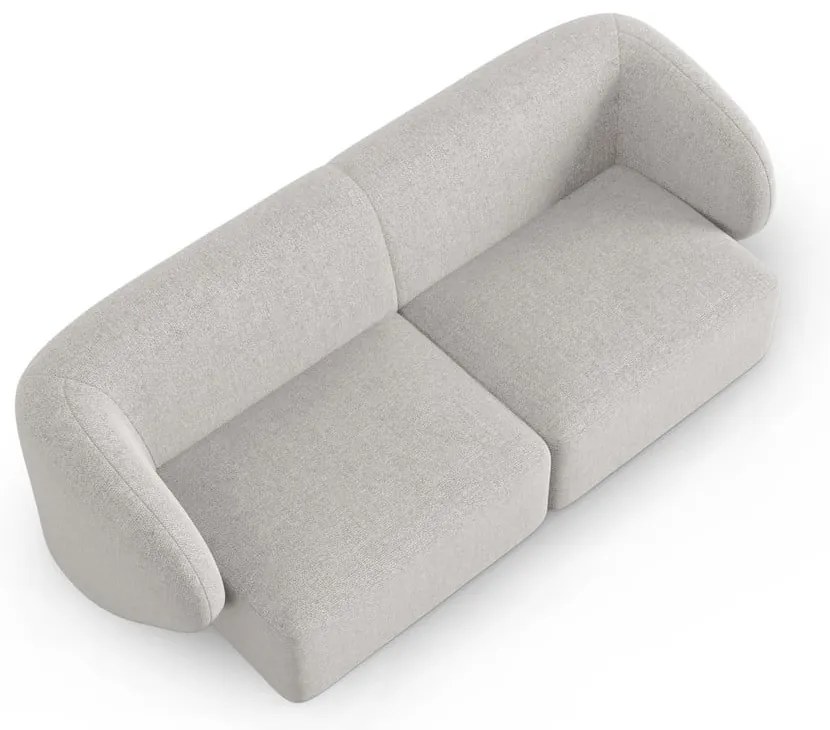 Jasnoszara sofa z tkaniny szenilowej 188 cm Paolo – Milo Casa