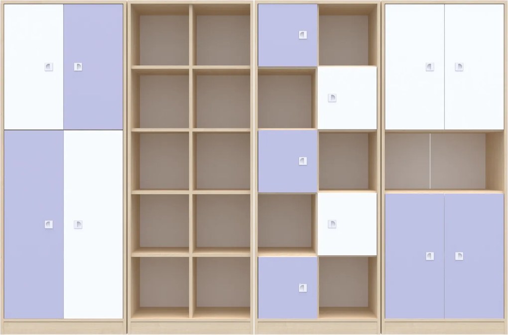 Zestaw mebli do pracowni szkolnych Blox Colours 10, fronty pastelowy fioletowy