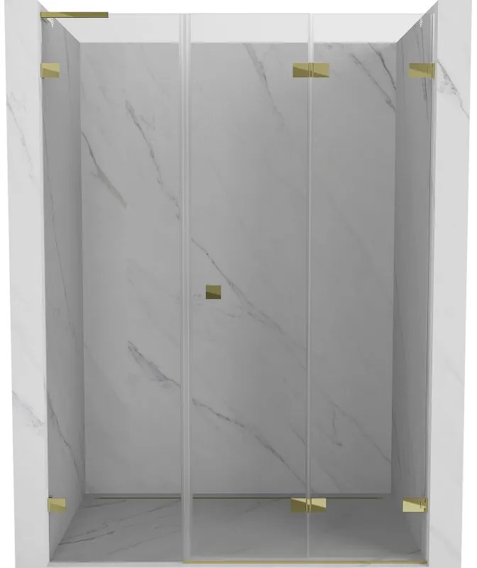 Mexen Lunar-F L drzwi prysznicowe składane prawe 150 cm, transparent, złote - 836SL-150-050-50-00-P