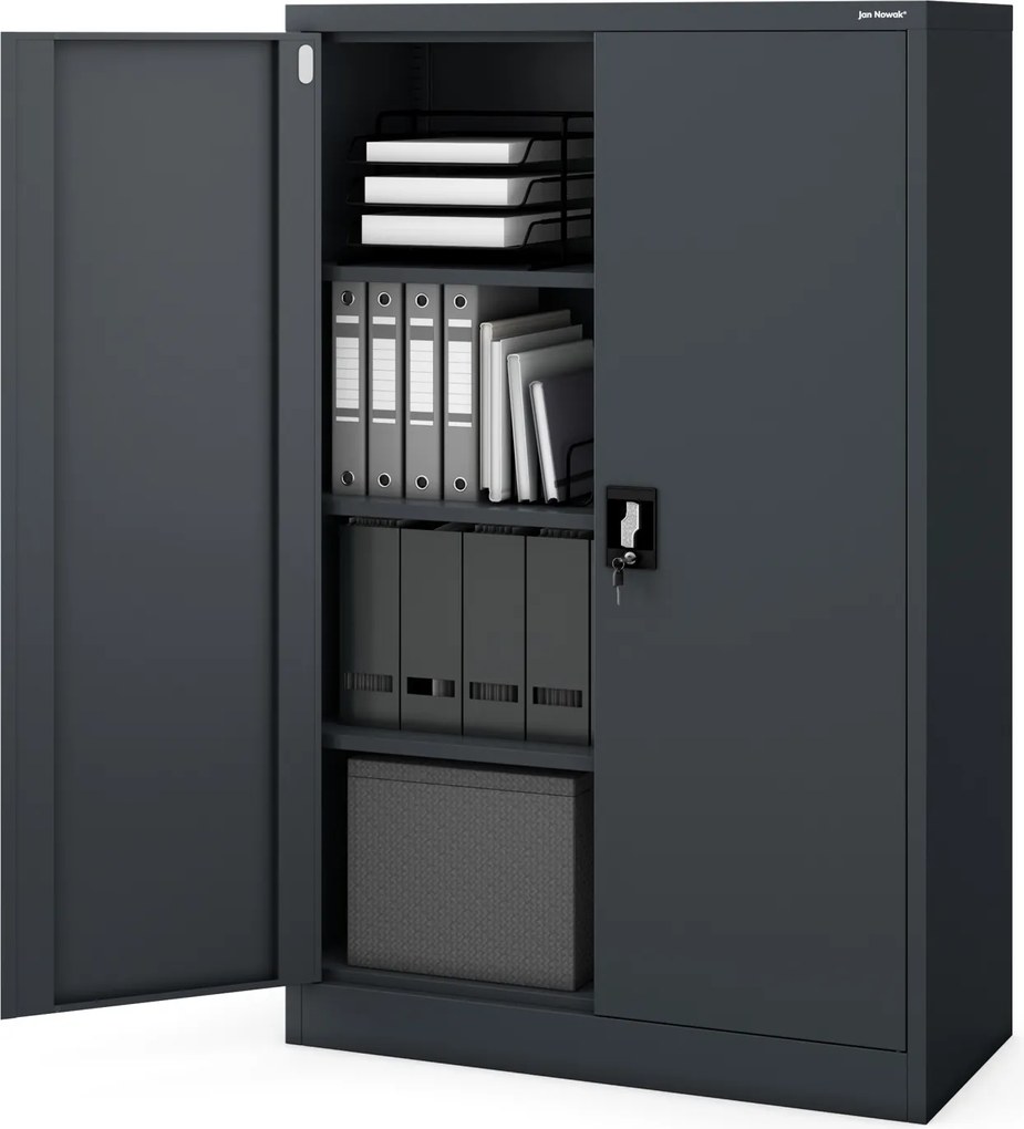 Metalowa szafa aktowa Kevin 90x40x140 cm, antracyt