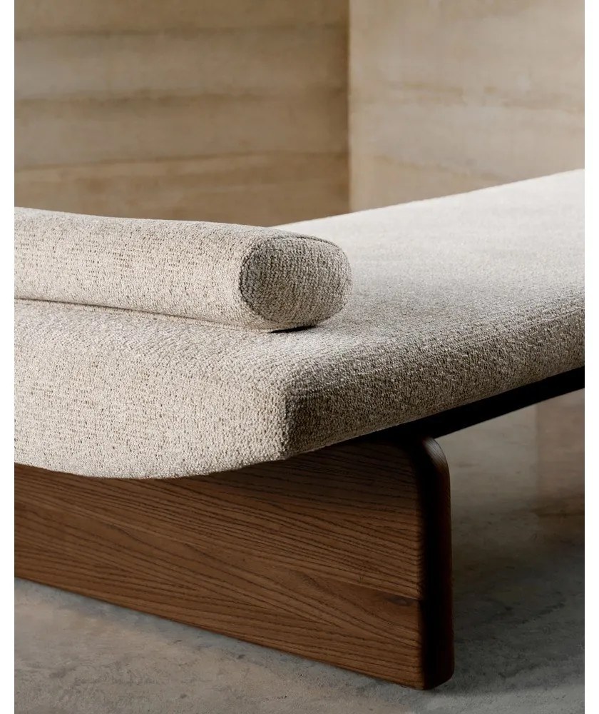 Beżowo-ciemnonaturalny szezlong z tkaniny szenilowej (strona zmienna) Topaz – Kave Home