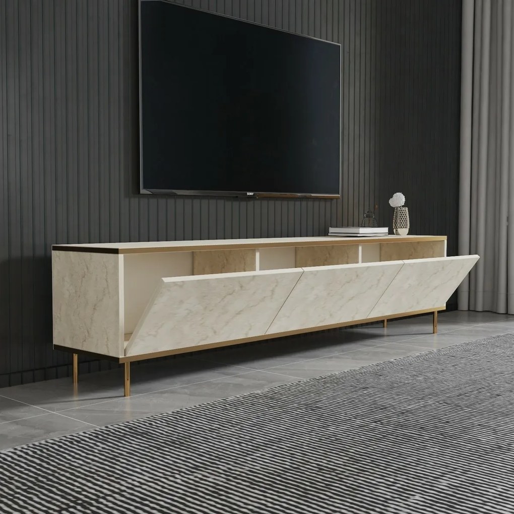 Stolik pod telewizor Imaj Travertine and Gold