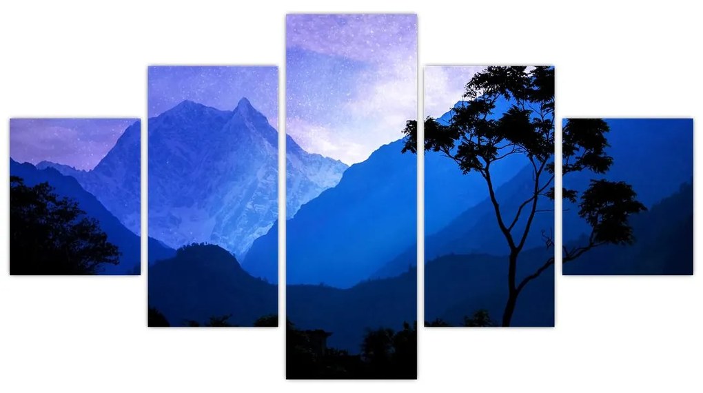 Obraz - Nocne niebo w Nepalu (125x70 cm)
