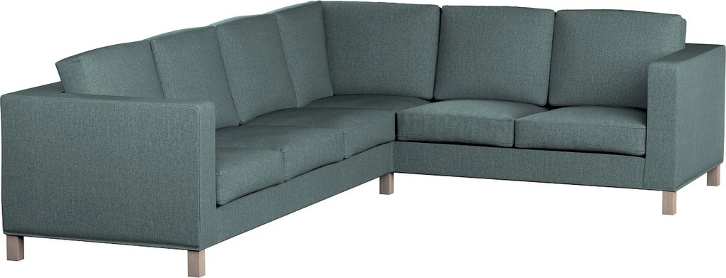 Pokrowiec na sofę narożną lewostronną Karlanda kolor niebieski tkanina strukturalna