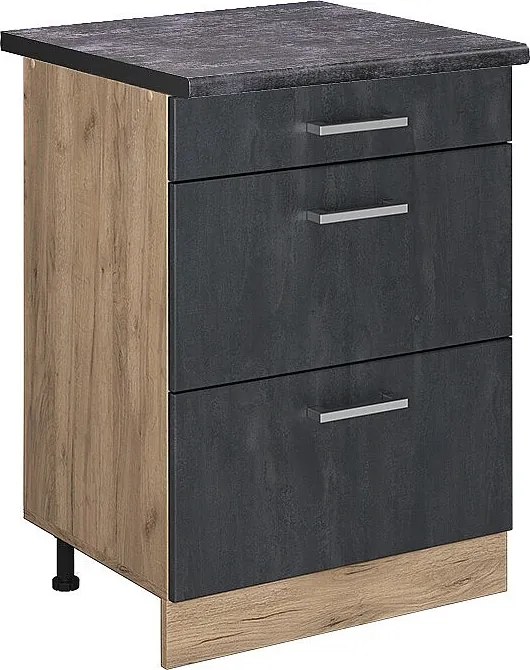 Szafka dolna do kuchni czarny beton 60x60x81.6 r-line