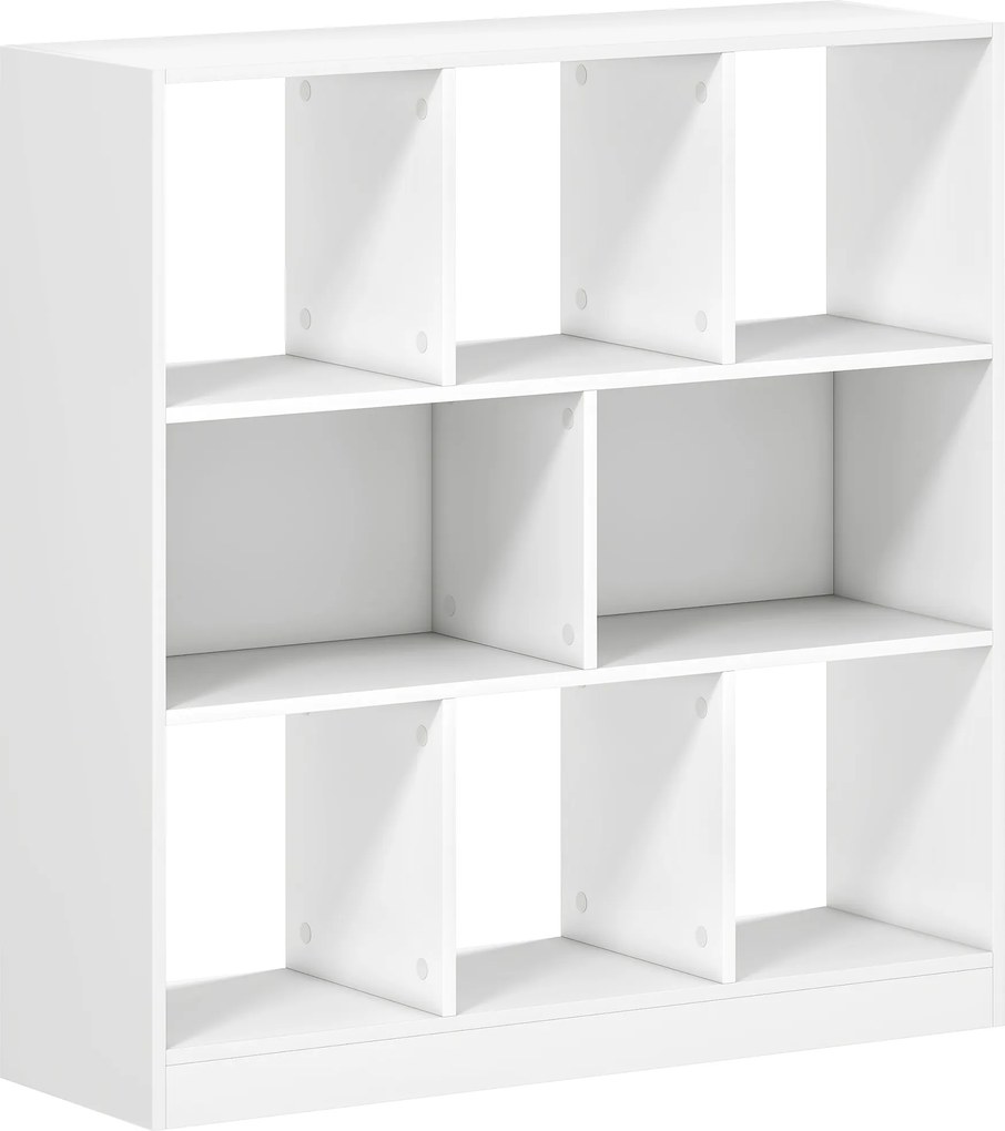 HOMCOM Regał książkowy, stojący, 8 półek, 97,5 x 30 x 100 cm, Biały