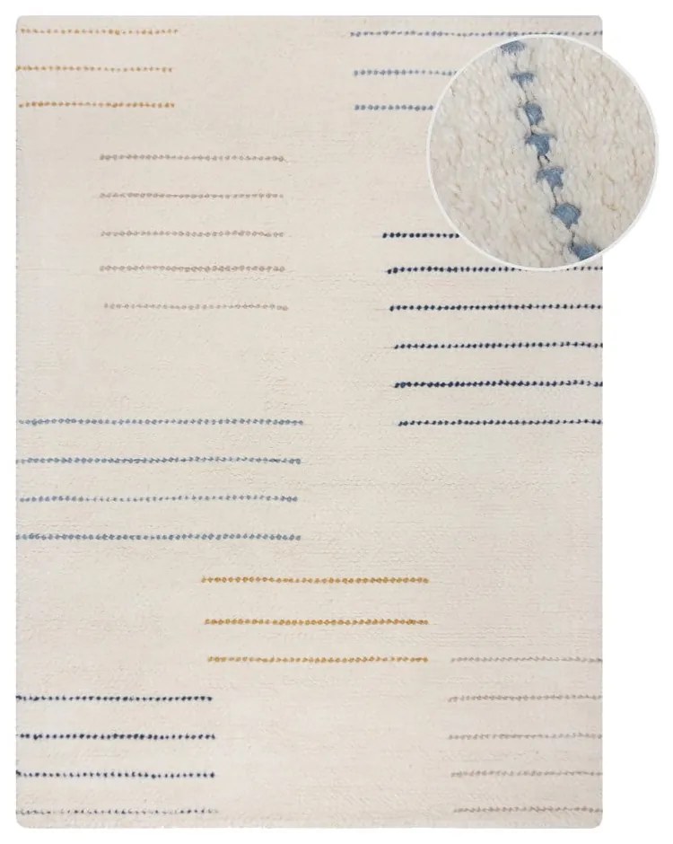Kremowy wełniany dywan tkany ręcznie 200x290 cm Dottie Geometric – Flair Rugs