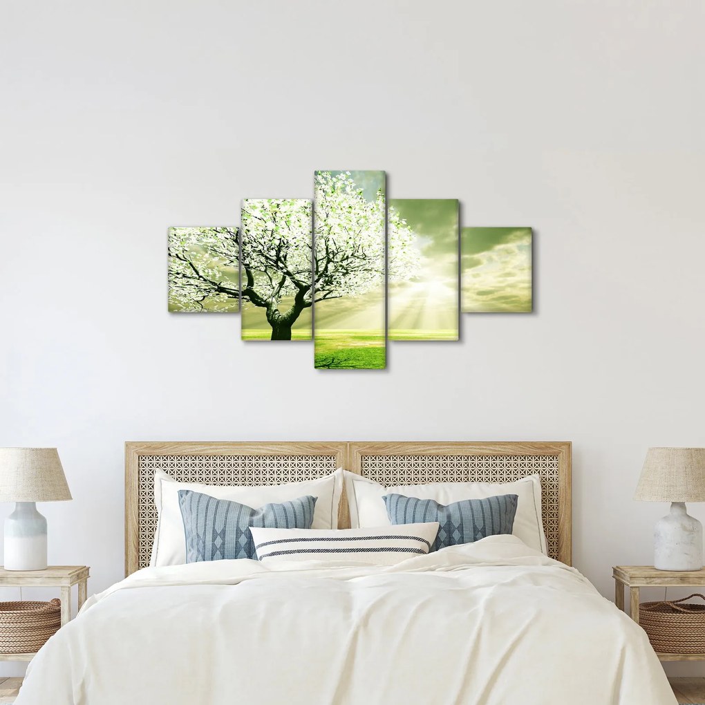 Obraz drzewa na łące (125x70 cm)