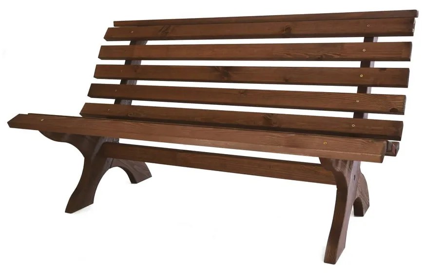 Brązowa drewniana ławka ogrodowa Retro – Rojaplast