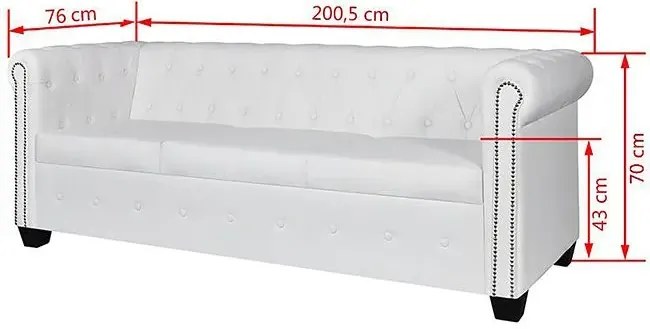 3-osobowa biała sofa w stylu Z8-Z24