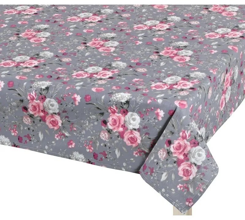 Bellatex Obrus Adela Kwiaty róży różowy, 120 x 140 cm, 120 x 140 cm