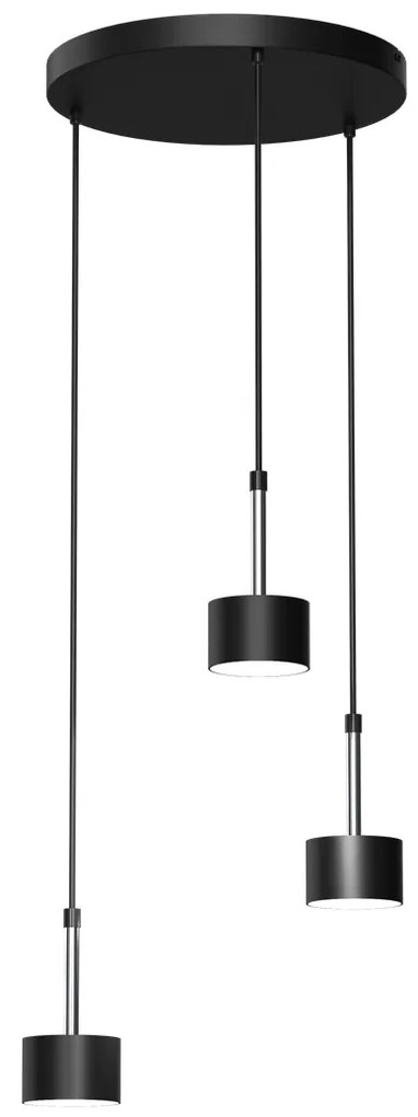Lampa wisząca ARENA BLACK/SILVER 3xGX53, czarna, na kole potrójna