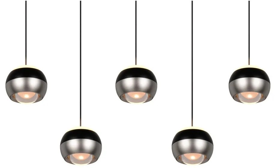 Czarna/w kolorze srebra lampa wisząca LED Orbit – Trio Select