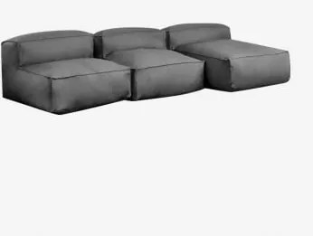 Sofa Modułowy Z Szezlongiem 3-częściowy Do Ogrodu Dojans Szary Granit - Sklum