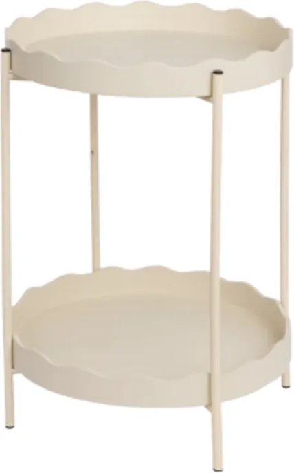 Stolik pomocniczy RAVELO Ø 40,5 cm, beżowy