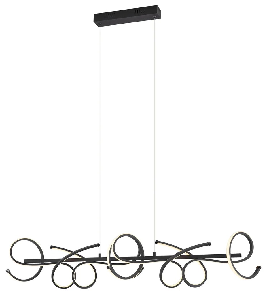Designerska podłużna czarna lampa wisząca z 3-stopniowym ściemnianiem - Krisscross