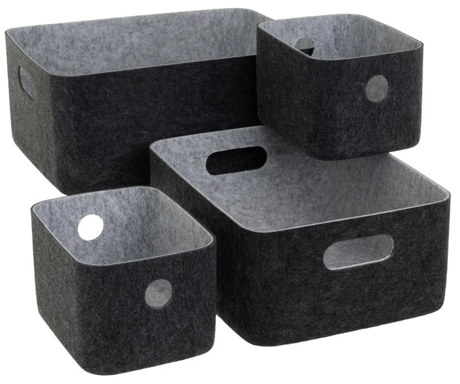 Tekstylne koszyki zestaw 4 szt. 36x27x16 cm – Casa Selección