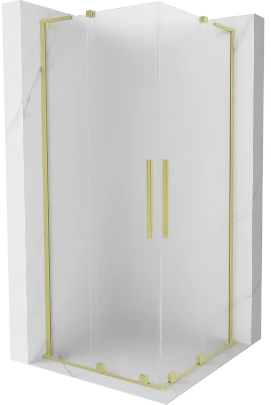 Mexen Velar L Duo kabina prysznicowa rozsuwana 90 x 90 cm, szron, złota szczotkowana - 871-090-090-02-33-55