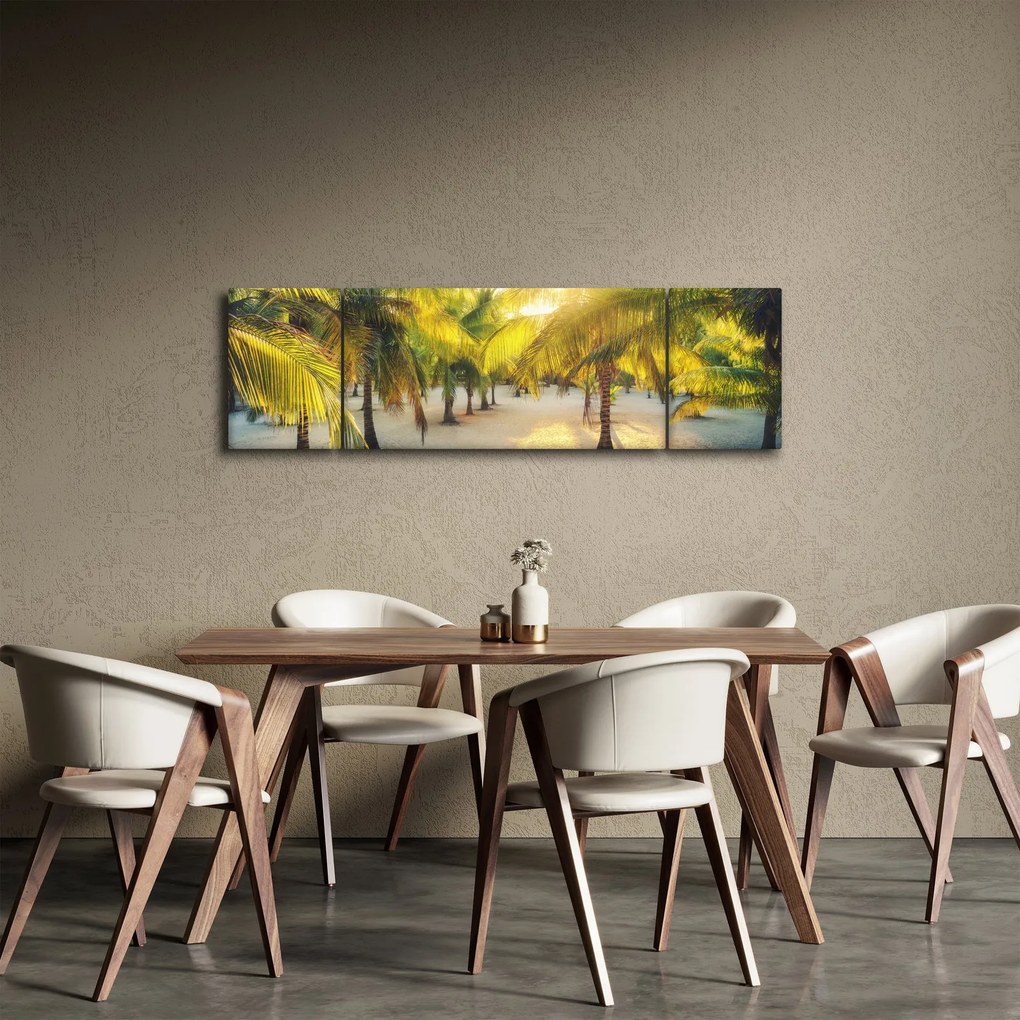 Obraz - Kobieta w palmach (170x50 cm)