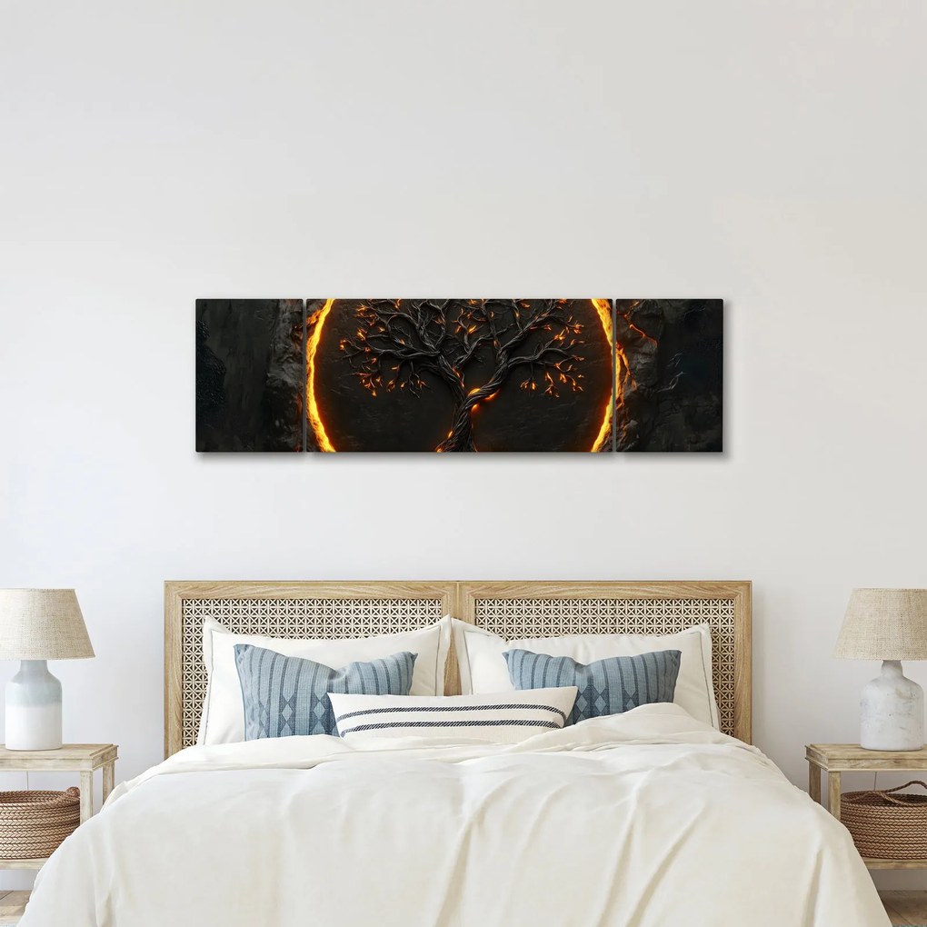 Obraz – Drzewo życia w lawie II. (170x50 cm)