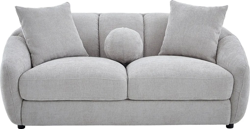 Kanapa 2-osobowa z tkaniny teksturowanej w kolorze  z jasnoszarym NAFEKI