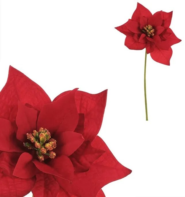 Zestaw poinsecji kwiat na łodydze, 2 szt., czerwony, 32 cm