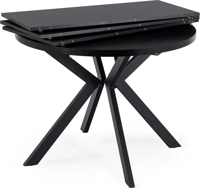 Stół Okrągły Rozkładany LUKAS 100-250 cm Czarny Loft
