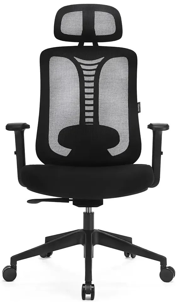 Czarny biurowy fotel ergonomiczny zgodny z rozporządzeniem MR i PS z 2023r - Biosio