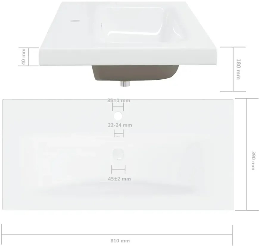 Ceramiczna umywalka wpuszczana w blat z baterią H2-T03