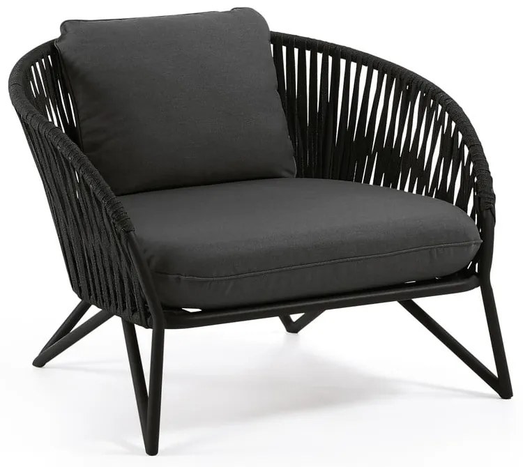 Czarny fotel ogrodowy Kave Home Branzie