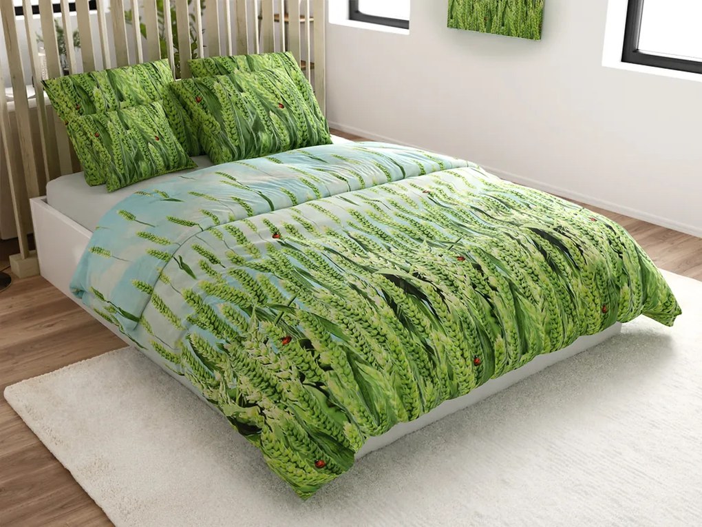 PrzytulneMieszkanie.pl PrzytulneMieszkanie.pl Pościel z mikrowłókna POSANA zielona Rozmiar pościeli: 2 szt 70 x 80 cm | 160 x 200 cm