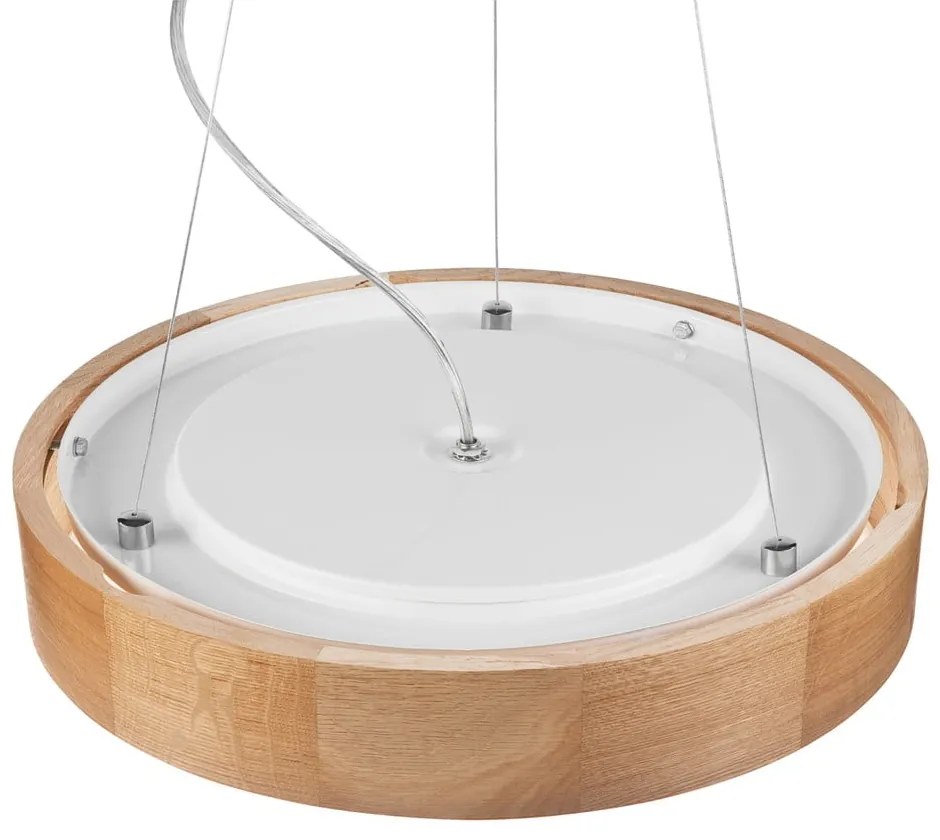 Brązowa lampa wisząca ze szklanym kloszem ø 47 cm Eveline – LAMKUR