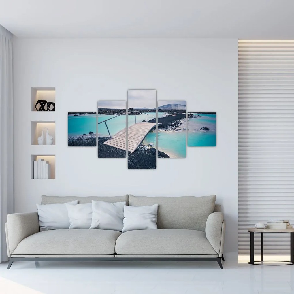 Obraz drewnianego mostu (125x70 cm)