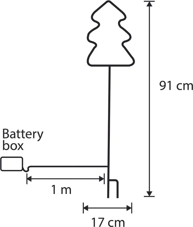 Świąteczny neonowy reflektor gruntowy zielone drzewko z LED, timerem IP44 - Fura