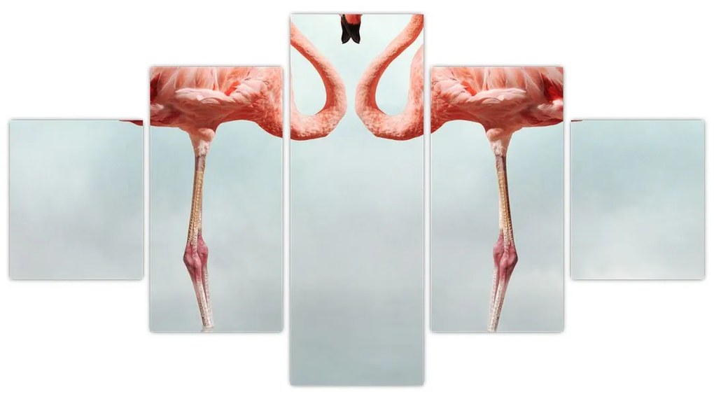 Obraz dwóch flamingów (125x70 cm)