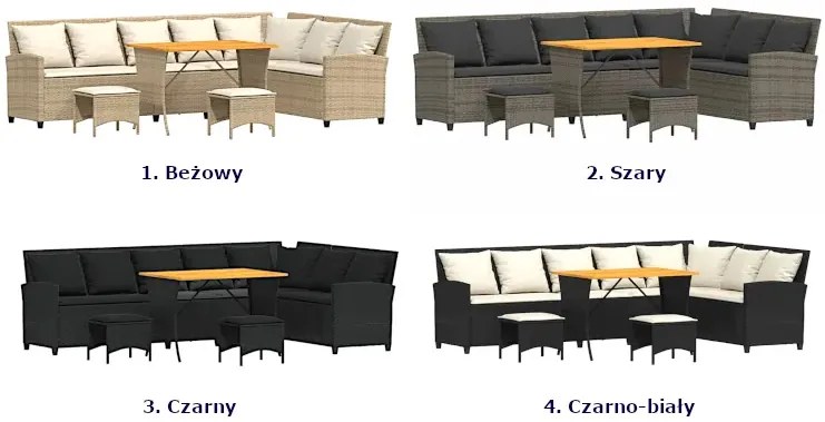 4-częściowy zestaw ogrodowy beżowy - Wezen