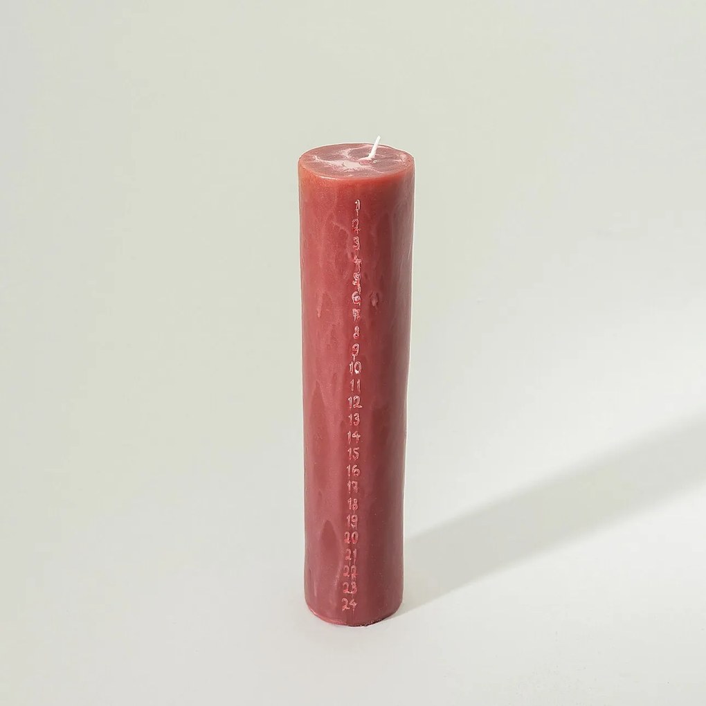 Świeca adwentowa bordowa 25 cm