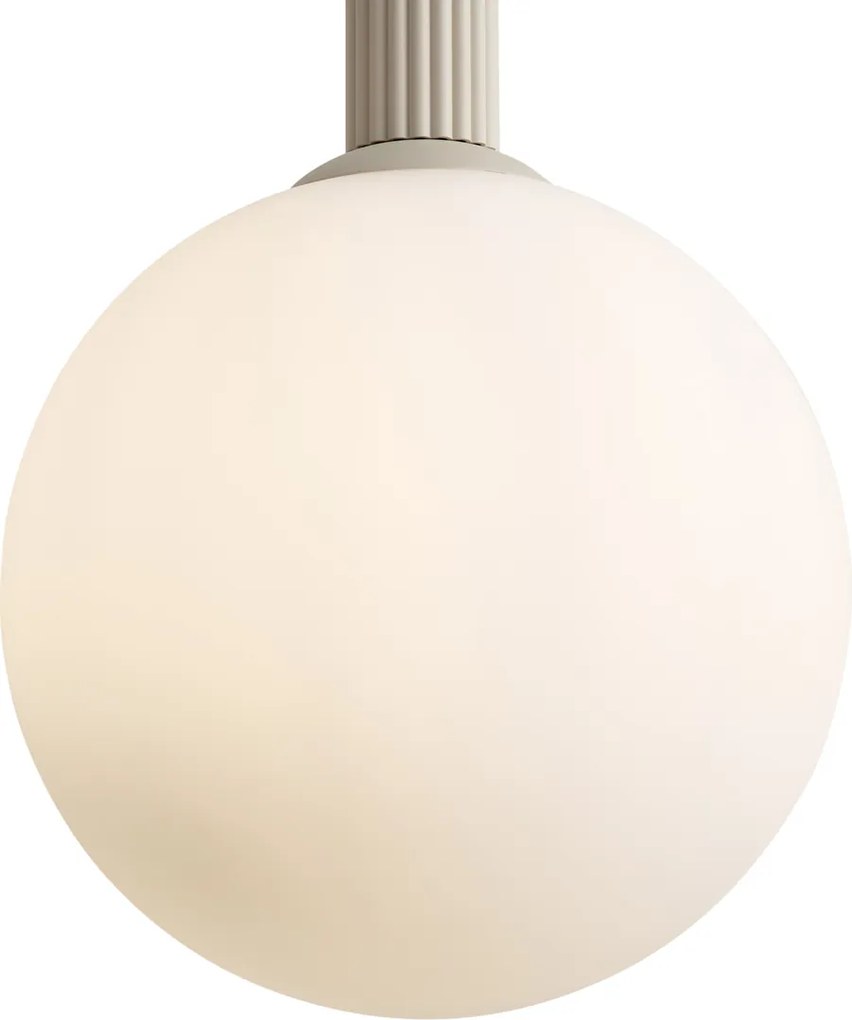 Skandynawska Lampa Wisząca Beżowa z Opalowym Szkłem - Polly