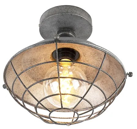 Industrialna lampa sufitowa antyczne srebro 25,5 cm - CoursePrzemysłowy Oswietlenie wewnetrzne