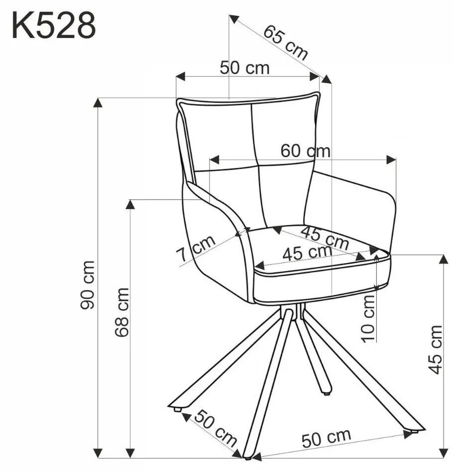 Krzesło tapicerowane K528 cappuccino obracane HALMAR