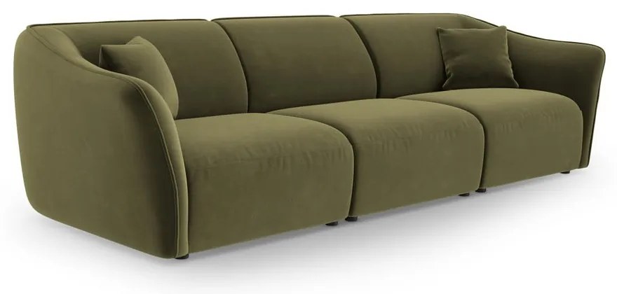 Zielona aksamitna sofa 292 cm Tokyo – Cosmopolitan Design