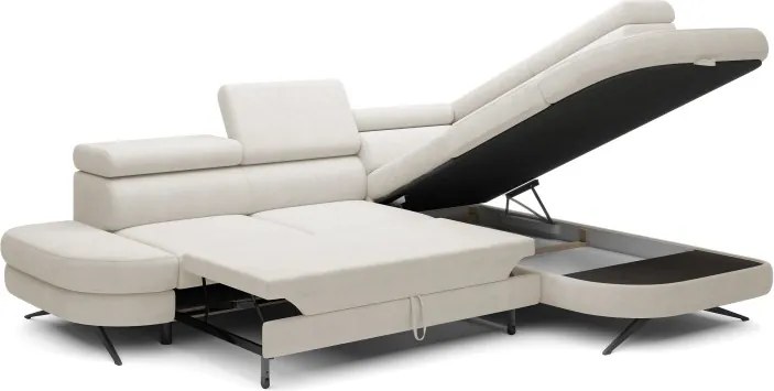 Narożnik OTIS L Prawostronny Regulowane Zagłówki wolnostojący tkanina AURORA 01 WERSAL